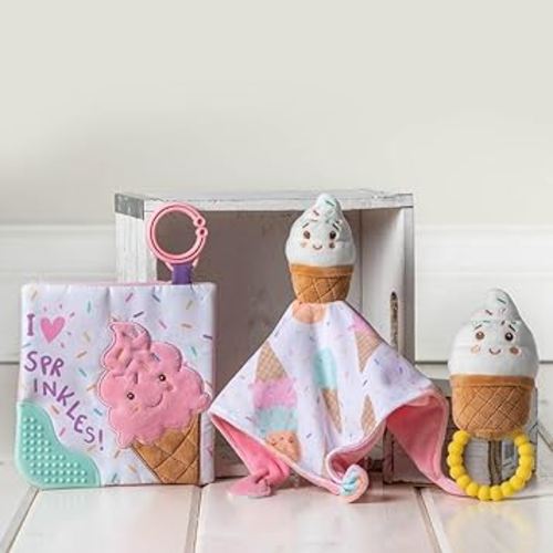 Mary Meyer Sweet Soothie Lovey Security Blanket, 10 x 10-inches, Ice Cream