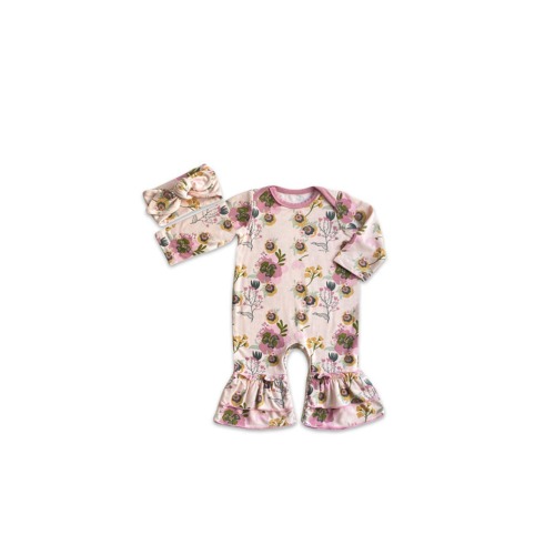 Ruffle Romper & Head Wrap Set