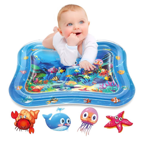 Infinno Inflatable Tummy Time Mat Premium Baby Water Play Mat for Infants and Toddlers Baby Toys for 3 to 24 Months, Strengthen Your Baby's Muscles, Portable