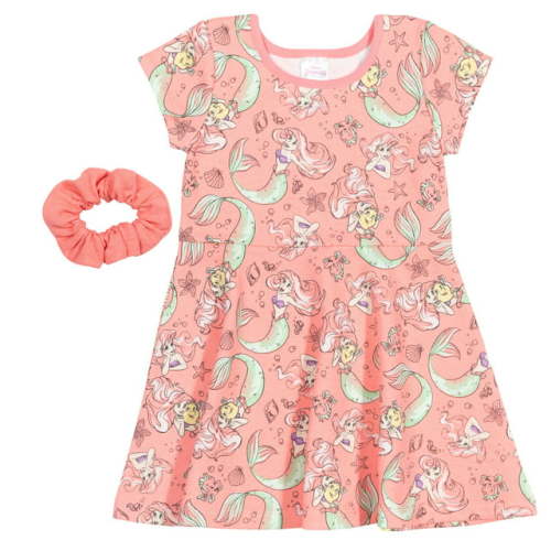 Disney Princess Ariel Infant Baby Girls Dress and Scrunchie Infant to Big Kid
