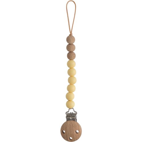 mushie 100% Silicone Baby Pacifier Clip BPA Free | Eva (Muted Yellow)