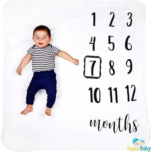 Baby Monthly Milestone Blanket, Large Than Most 47"x47", Premium 265GSM Soft Flannel Fleece Large Photography Background Blanket for Baby Boys and Girls, Photo Prop for Newborn 1 to 12 Months