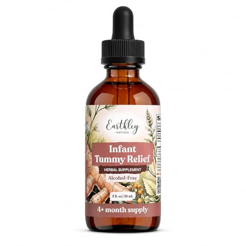 Earthley Wellness Infant Tummy Relief, Natural Gripe Water for Babies, 4 Month Supply (2 oz, 1,200 Drops), Baby Gas Relief with Fennel Seed & Ginger Root for Digestive Comfort