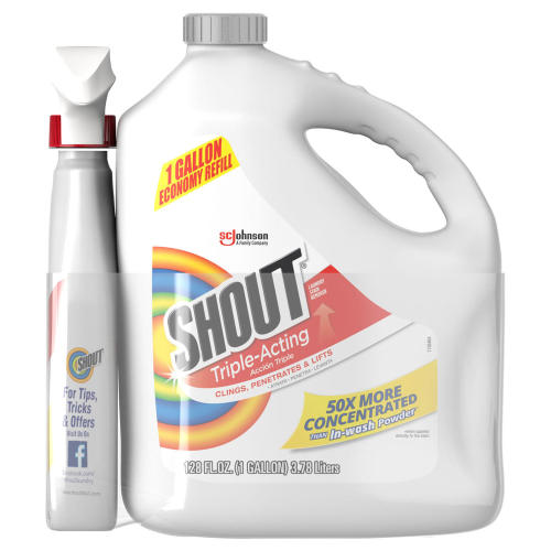 Shout Triple-Acting Laundry Stain Remover 128 fl. oz. refill + 22 fl. oz. trigger - Sam's Club
