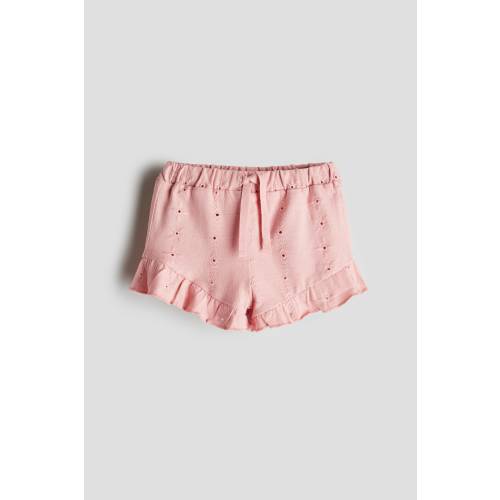 JERSEY SHORTS WITH EYELET EMBROIDERY