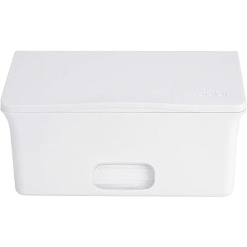 Ubbi Baby Wipes Dispenser | Baby Wipes Case | Baby Wipes Holder with Weighted Plate, Keeps Wipes Fresh and Non-Slip Rubber Feet, White