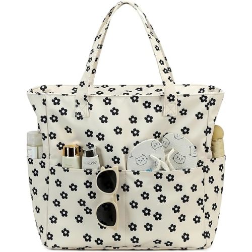 Waterproof Beach Tote Pool Bags for Women Ladies Extra Large Gym Tote Carry On Bag With Wet Compartment for Weekender Travel