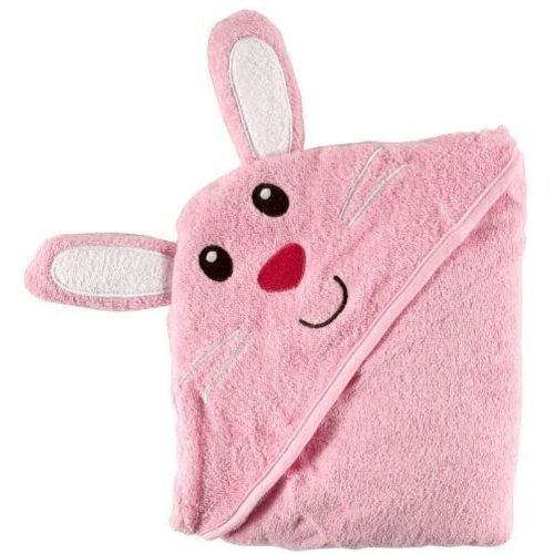 Luvable Friends Unisex Baby Cotton Animal Face Hooded Towel, Bunny, One Size