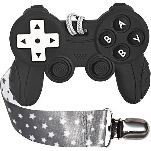 Baby Video Game Controller Teether Toy Funny Baby Teething Toys for Babies Gamer Controller(Black