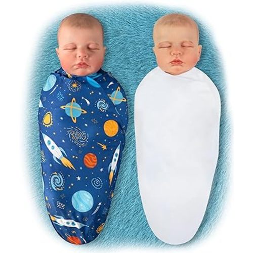 RATIVE Stretchy Swaddle Blanket Receiving Blankets with Headband Cap for Unisex Newborn Baby 0-3 Months Boys Girls