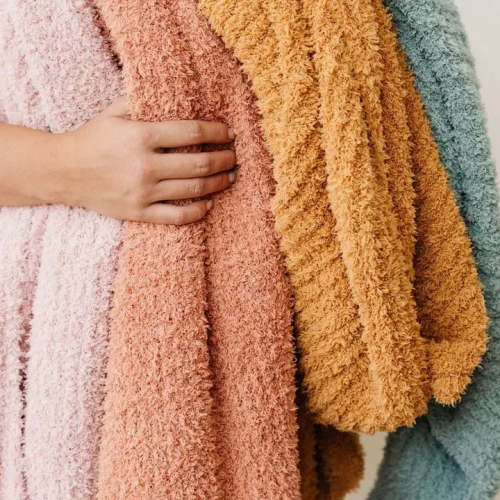 Saranoni Ribbed Bamboni Receiving Blankets - Charcoal