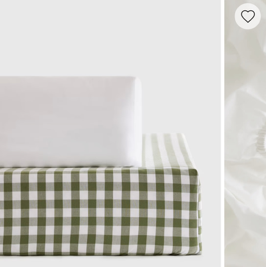 Organic Percale Gingham Crib Sheet 2-Pack in Olive
