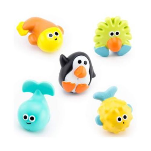Baby Sassy Bath time Pals Squirt and Float Toys, 5 Piece