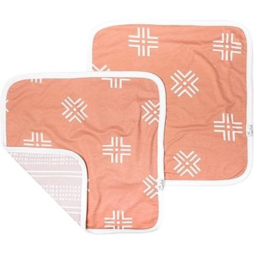 3-Layer Knit Security Blanket Set Sized 16" x 16" 2-Pack "Mesa" by Copper Pearl
