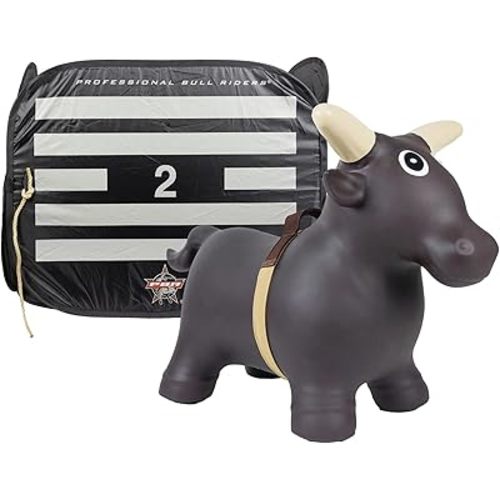 Big Country Toys Lil’ Bucker Bull & PBR Bucking Chute Kids Toys Set, Rodeo Ride On Toys for 18 Months to 3+ Years, Inflatable Bouncy Animals for Toddlers with Pump