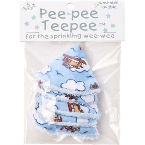 Beba Bean - Peepee Teepee for the Sprinkling WeeWeee, Baby Pee Shield , Airplane Design - 5 pack