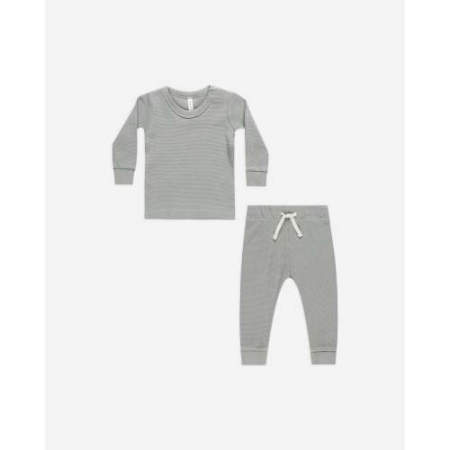 Waffle Top + Pant Set || Dusty Blue