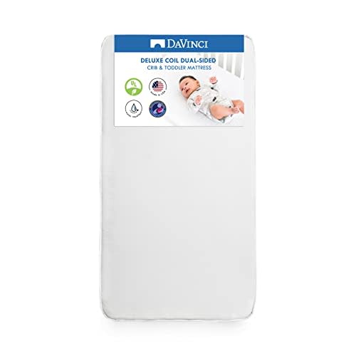 DaVinci Deluxe Coil Dual-sided Crib & Toddler Mattress, Extra firm, Waterproof, Greenguard Gold Certified