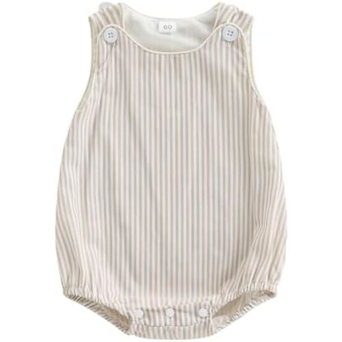 Kuriozud Unisex Newborn Baby Boy Girl Summer Clothes Sleeveless Bubble Romper Jumpsuit Overall Shorts Infant Clothing