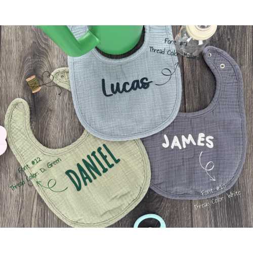 Personalized Name Embroidered Baby Bib, Custom Cotton Bib, Embroidered Name Baby Burp Cloth, Newborn Gifts, Baby Shower Gifts, Birthday Gift