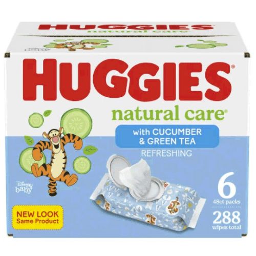 Huggies Natural Care Refreshing Baby Wipes; Cucumber & Green Tea Scent; Hypoallergenic; 288 Count
