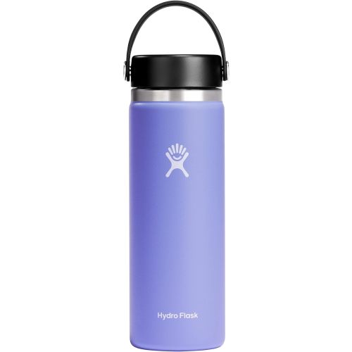 Hydro Flask Wide Mouth vacuum insulated stainless steel water bottle with leakproof closeable lid for cold water drinks, sports, travel, car and school