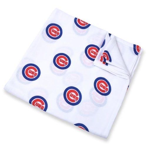 Infant Chicago Cubs Three Little Anchors White 47'' x 47'' Muslin Swaddle Blanket
