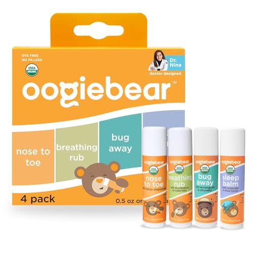 oogiebear Organic Baby Balm 4-Pack – Nose-to-Toe, Breathing Rub, Bug Away & Sleep Balm – Natural & Organic Soothing Care for Babies & Toddlers