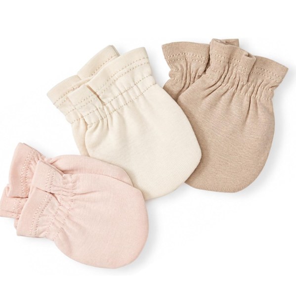 Burt's Bees Baby Unisex Baby Mittens, Infant Scratch Protection Mitts, 3 Pk