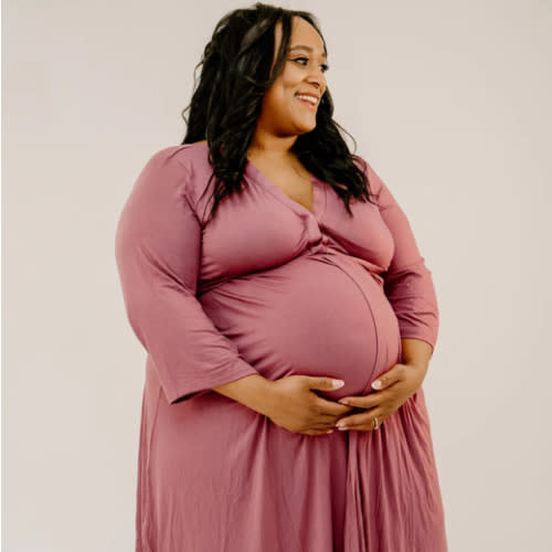Lila Labor & Postpartum Gown in Dusty Rose