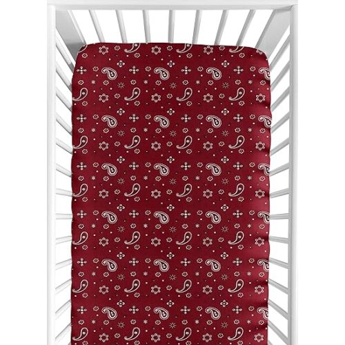 Sweet Jojo Designs Fitted Crib Sheet for Wild West Cowboy Baby/Toddler Bedding - Bandana Print