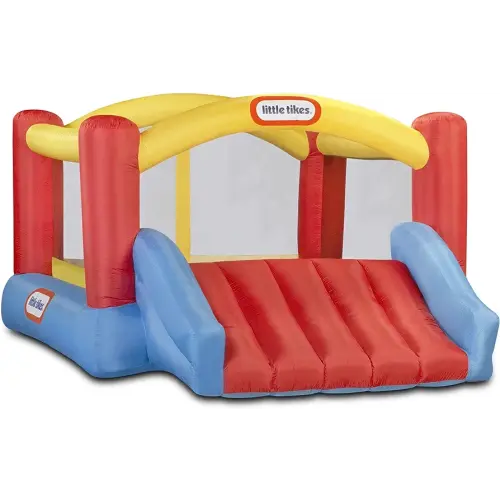 Little Tikes Jump 'n Slide Inflatable Bouncer Includes Heavy Duty Blower With GFCI, Stakes, Repair Patches, And Storage Bag, for Kids Ages 3-8 Years
