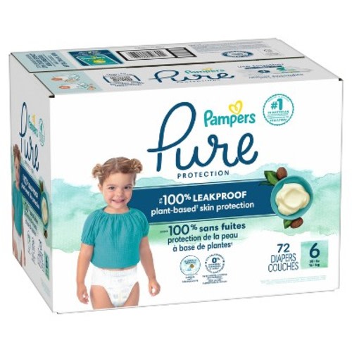 Pampers Pure Protection Diapers Pack - Size 6 - 72ct