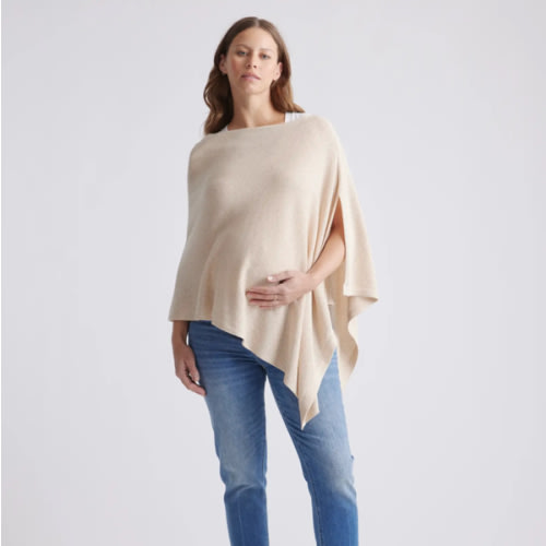 Lightweight Cotton Cashmere Nursing Shawl - Heather Oatmeal
