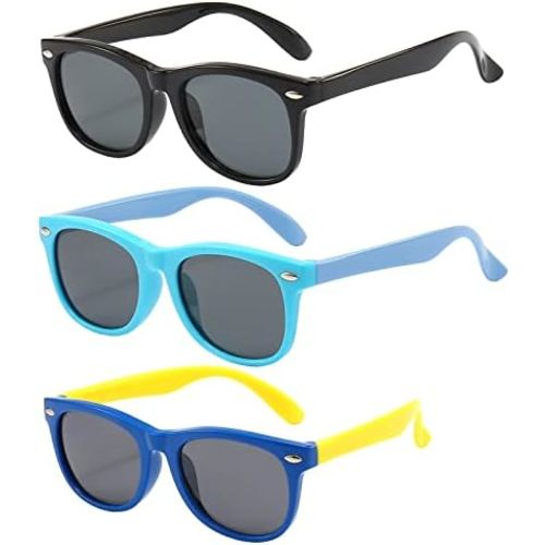 FANNYGO 3 Pack Kids Sunglasses for Boys Girls Kid children's Polarized Sunglasses Age 3-10