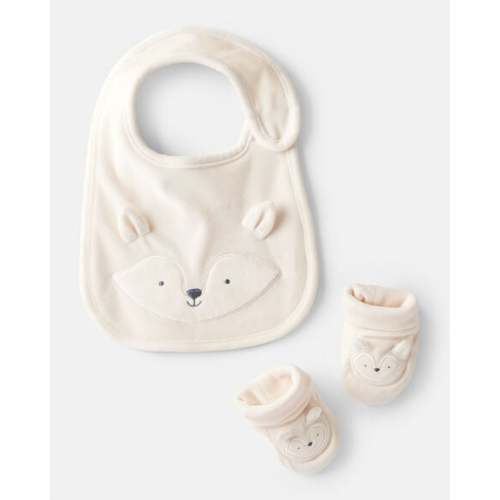 Baby Fox Bib & Booties Gift Set - Cream | Carter's