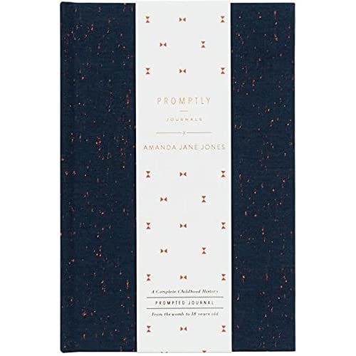 Promptly Journals - Childhood History Journal - Baby Books First Year and Pregnancy Journal - Baby Memory Book from Pregnancy Thru Age 18 (Wesley Blue Linen)