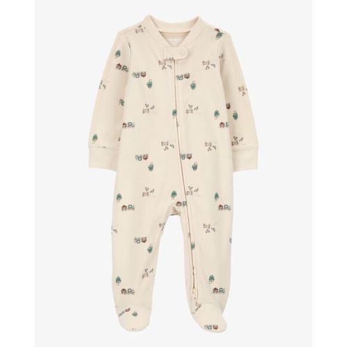 Baby Truck Print 2-Way Zip Cotton Sleep & Play Pajamas - Carter's | Carter's