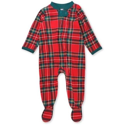 HonestBaby Baby Holiday Sleep & Play Footed One-Piece Pajama Sleeper 100% Organic Cotton