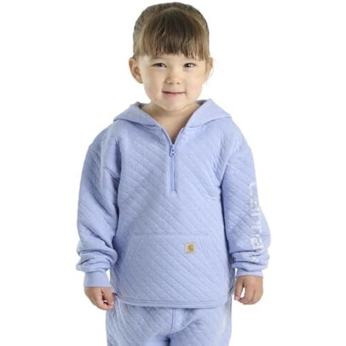 Carhartt Girls' Long-Sleeve Half-Zip Hooded Sweatshirt