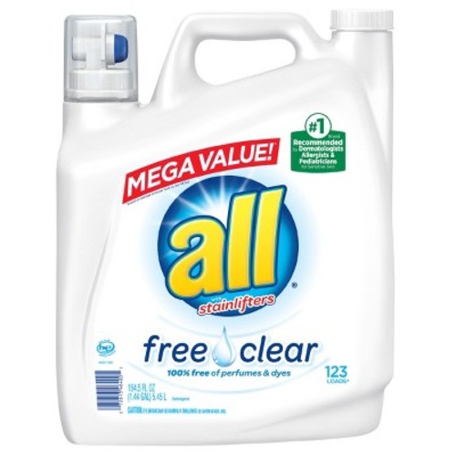 All Ultra Free Clear HE Liquid Laundry Detergents, Size: 184.5 fl oz