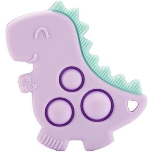 Itzy Ritzy Sensory Popper Toy for Babies - Itzy Pop Toy Features Raised Textures to Soothe Sore Gums, Relieve Stress & Improve Motor Skills - Baby & Toddler Fidget Toy for 3 Mo. & Up (Purple Dinosaur)