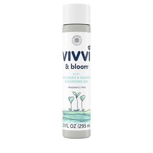 Vivvi & Bloom Gentle 2-in-1 Baby Wash & Shampoo Cleansing Gel, Leaves Sensitive Skin Feeling Healthy & Moisturized, Fragrance-Free, Formulated Without sulfates, paraben, & Dyes, 10 fl. Oz - Fragrance Free Cleanser