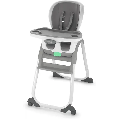 Ingenuity Full Course SmartClean 6-in-1 High Chair – SmartClean EVA Foam, 5 Point Safety Harness, 2 Dishwasher Safe Trays – Slate
