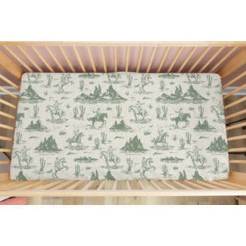 Crib Sheet On The Range - Sage | 100% Organic Cotton Muslin Baby Bedding – Humble Baby Goods