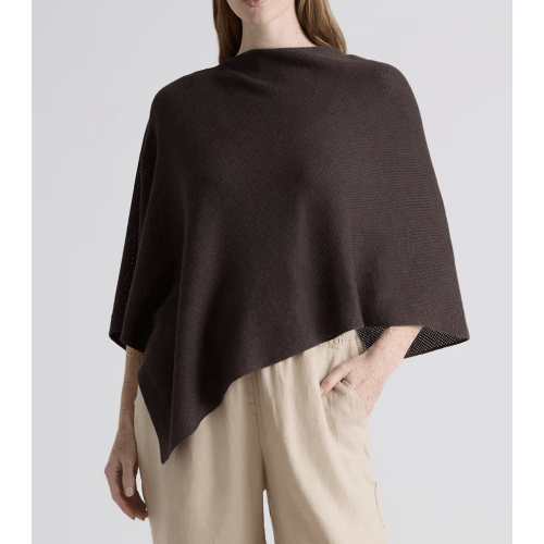 Lightweight Cotton Cashmere Nursing Shawl in Mocha Heather