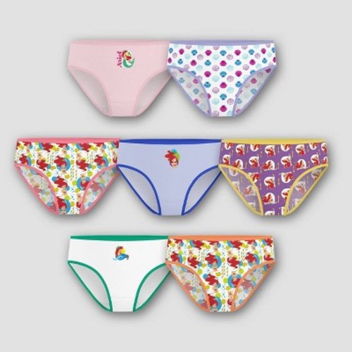 Girls' Disney The Little Mermaid Ariel 7pk Underwear, Size: 4