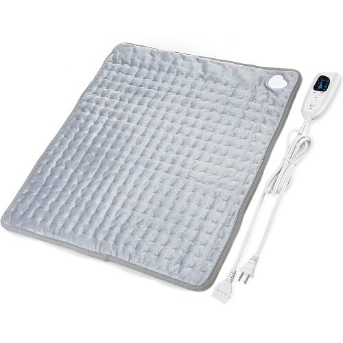 Heating Pad,Electric Heating Pads for Back,Hot Heated Pad for Abdomen,Shoulder,Knee,Multiple Temp and Auto Shut Off(Silver, 20''×24'')