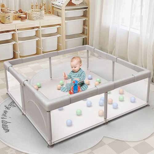 Baby Playpen Play Pens for Babies and Toddlers Play Yards for Indoor & Outdoor with Breathable Mesh Anti-Fall Playpen Grey
