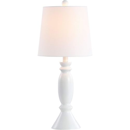 SAFAVIEH Lighting Collection Kian Modern Contemporary Farmhouse White 24-inch Bedroom Living Room Home Office Desk Nightstand Table Lamp (LED Bulb Included)